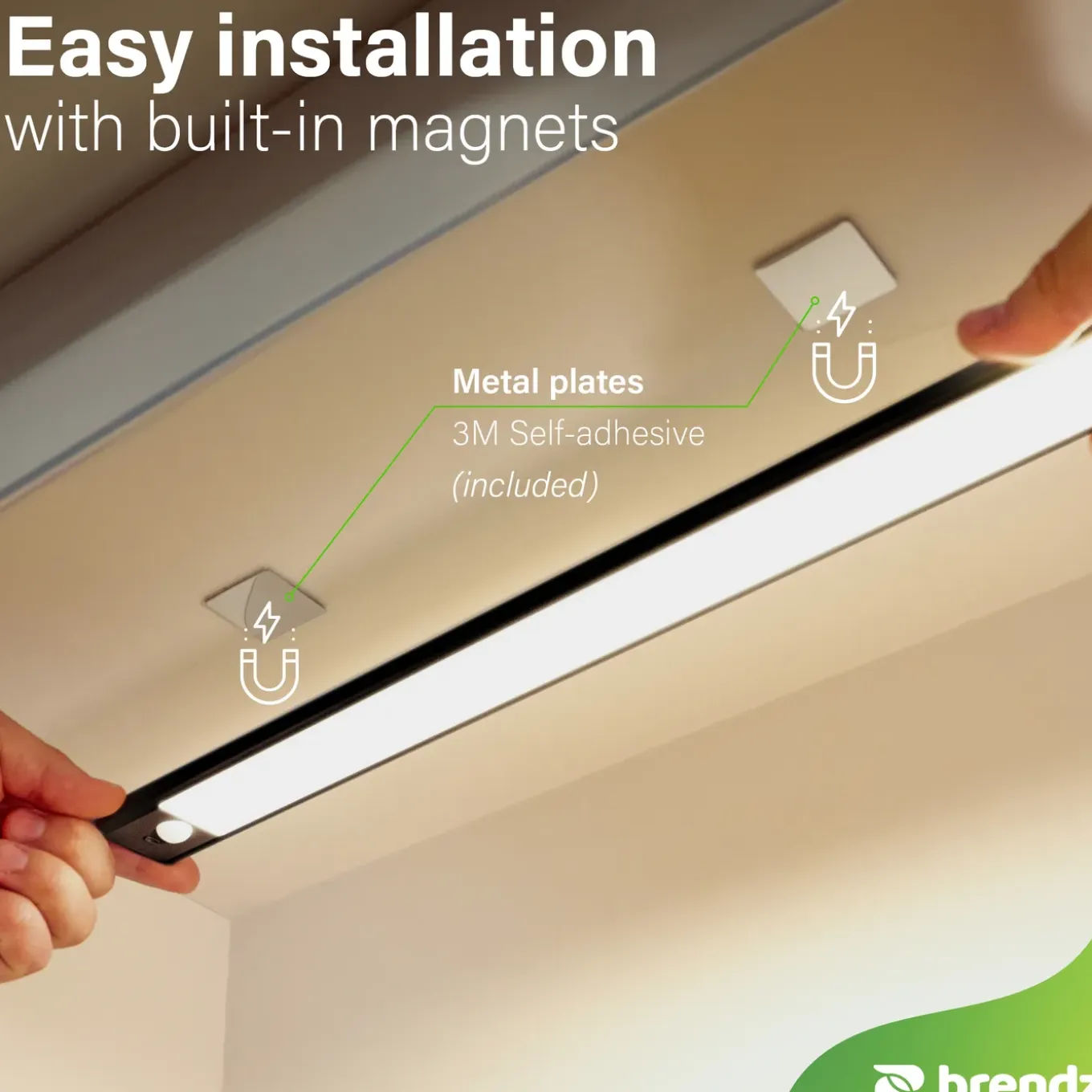 Brendz Kastverlichting - PIR sensor - USB-C - 40 cm - 3 kleurtemperaturen