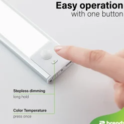 Brendz Kastverlichting - PIR sensor - USB-C - 40 cm - 3 kleurtemperaturen