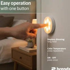 Brendz - Kastverlichting - USB-C Oplaadbaar - Touch bediening - 3 Kleurtemperaturen