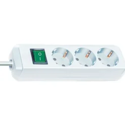 Brennenstuhl Eco-Line met schakelaar 3 stopcontacten wit 5 m H05VV-F 3G1,5
