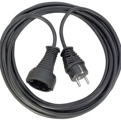 Brennenstuhl - Schuko Stroom Verlengkabel Schuko Male - Schuko Female 10.0 m Zwart