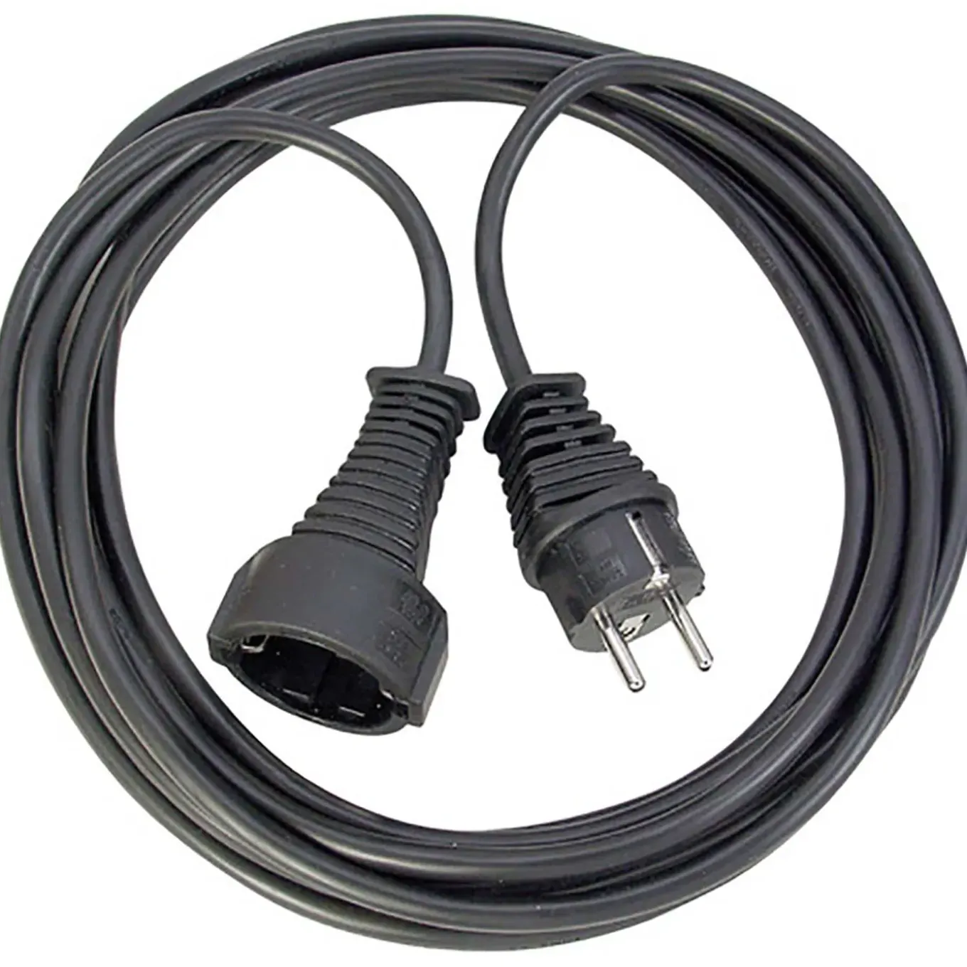 Brennenstuhl - Schuko Stroom Verlengkabel Schuko Male - Schuko Female 10.0 m Zwart