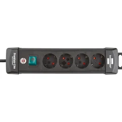 Brennenstuhl Stekkerdoos premium-line 4-voudig zwart 1,8 meter