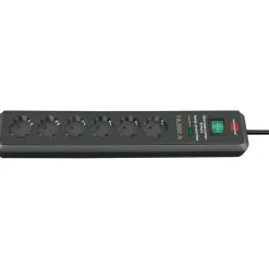 Brennenstuhl Stekkerdoos secure-tec 6-voudig antraciet 2 meter