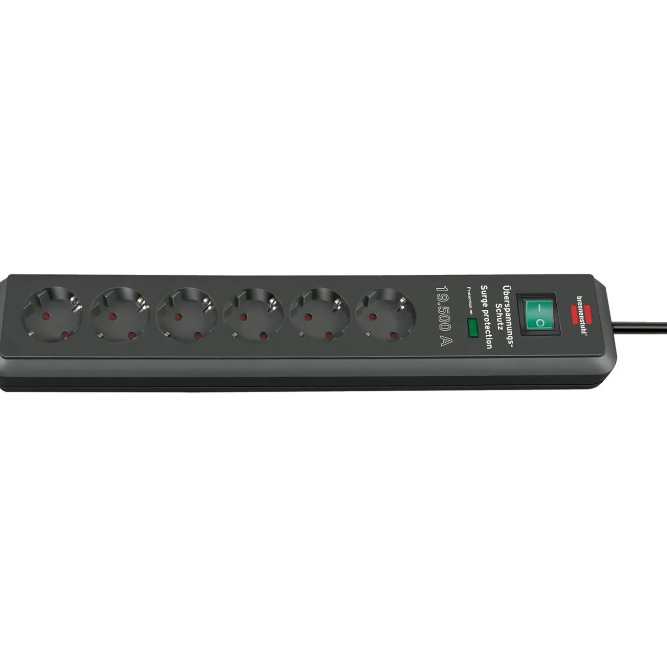 Brennenstuhl Stekkerdoos secure-tec 6-voudig antraciet 2 meter