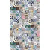 Bricoflor Vliesbehang Blauw, Meerkleurig, Groen - 1,59 X 2,8 M - Patroon Tegels