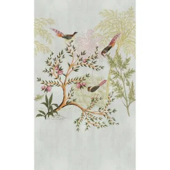 Bricoflor Vliesbehang Meerkleurig, Grijs, Groen - 1,59 X 2,8 M - Aziatische Prints
