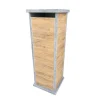 VASP Brievenbus Palma Woodlook - Natuursteen en Keramiek - Blauwe Hardsteen - 32x98x32cm