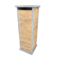 VASP Brievenbus Palma Woodlook - Natuursteen en Keramiek - Blauwe Hardsteen - 32x98x32cm