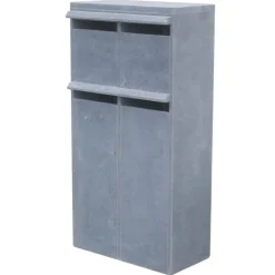 Brievenbusunit Valencia 4Box - Natuursteen - Blauwe Hardsteen - 4 Stuks - 62x125x32cm