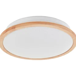 Brilliant plafondlamp badkamer Farica Starry hout ⌀30cm 18W