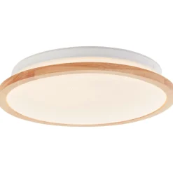 Brilliant plafondlamp badkamer Farica Starry hout ⌀30cm 18W