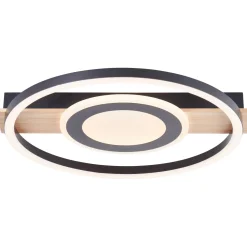 Brilliant plafondlamp Maureen hout zwart ⌀37cm 22W