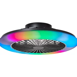 Brilliant Plafondventilator Salerno met CCT RGB LED - Zwart - 40W - met afstandsbediening