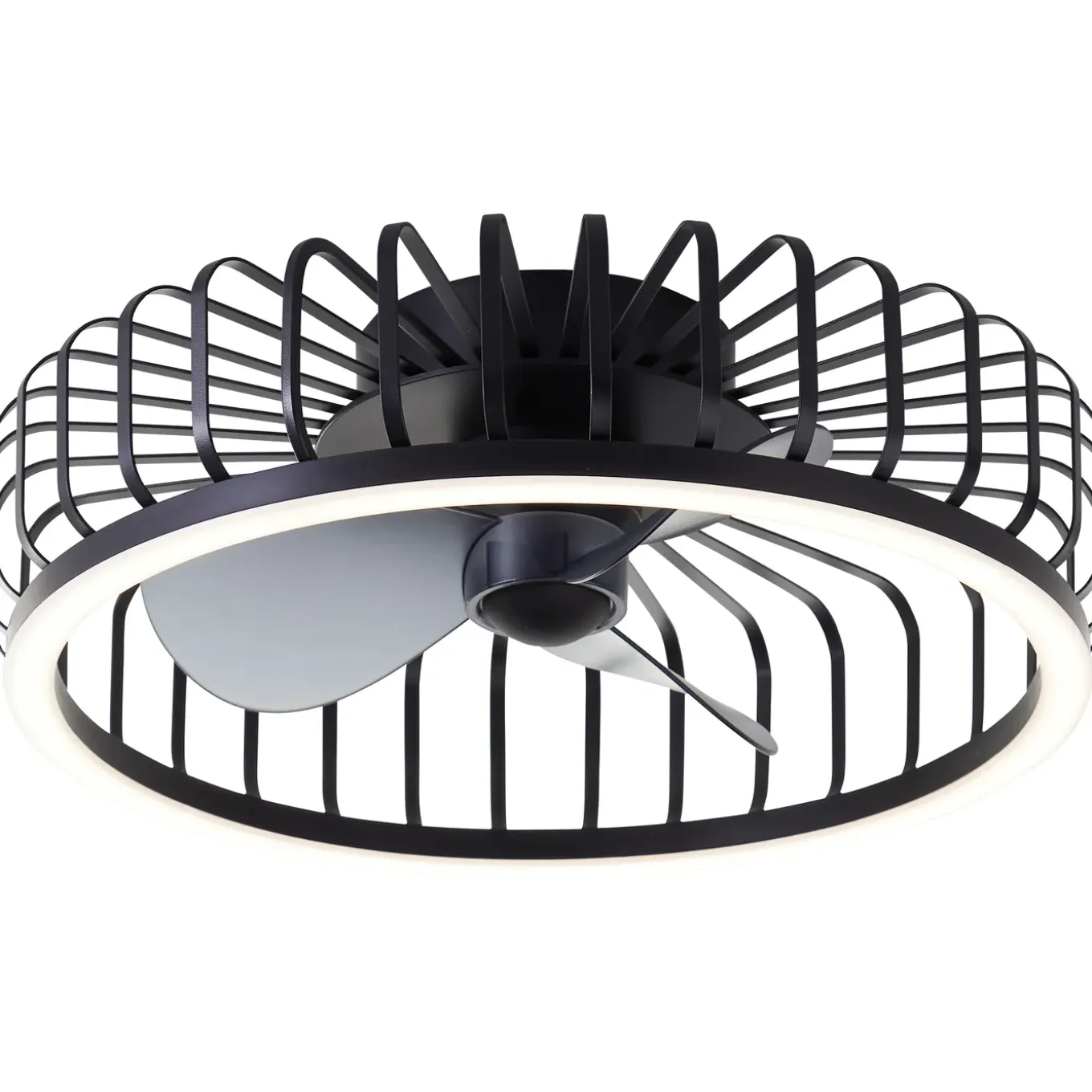 Brilliant Plafondventilator Capo met CCT LED - Zwart - 48cm - 36W - met afstandsbediening