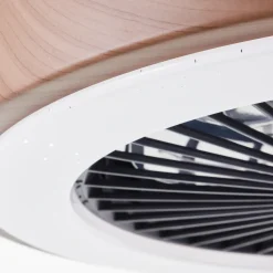 Brilliant Plafondventilator met CCT RGB LED - Zwart en Natural - 49cm - met afstandsbediening