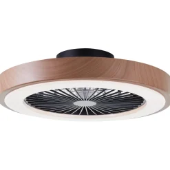 Brilliant Plafondventilator met CCT RGB LED - Zwart en Natural - 49cm - met afstandsbediening