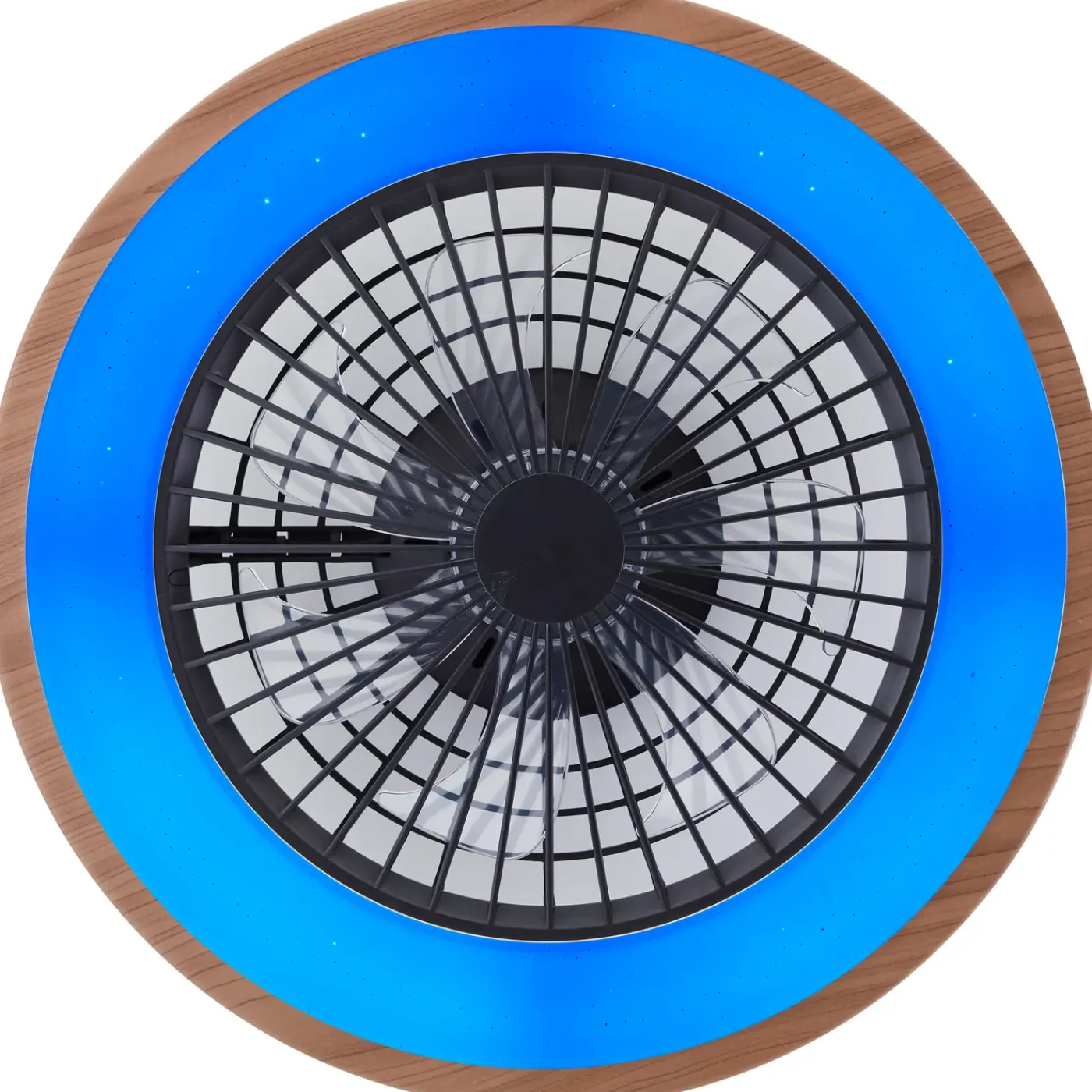 Brilliant Plafondventilator met CCT RGB LED - Zwart en Natural - 49cm - met afstandsbediening