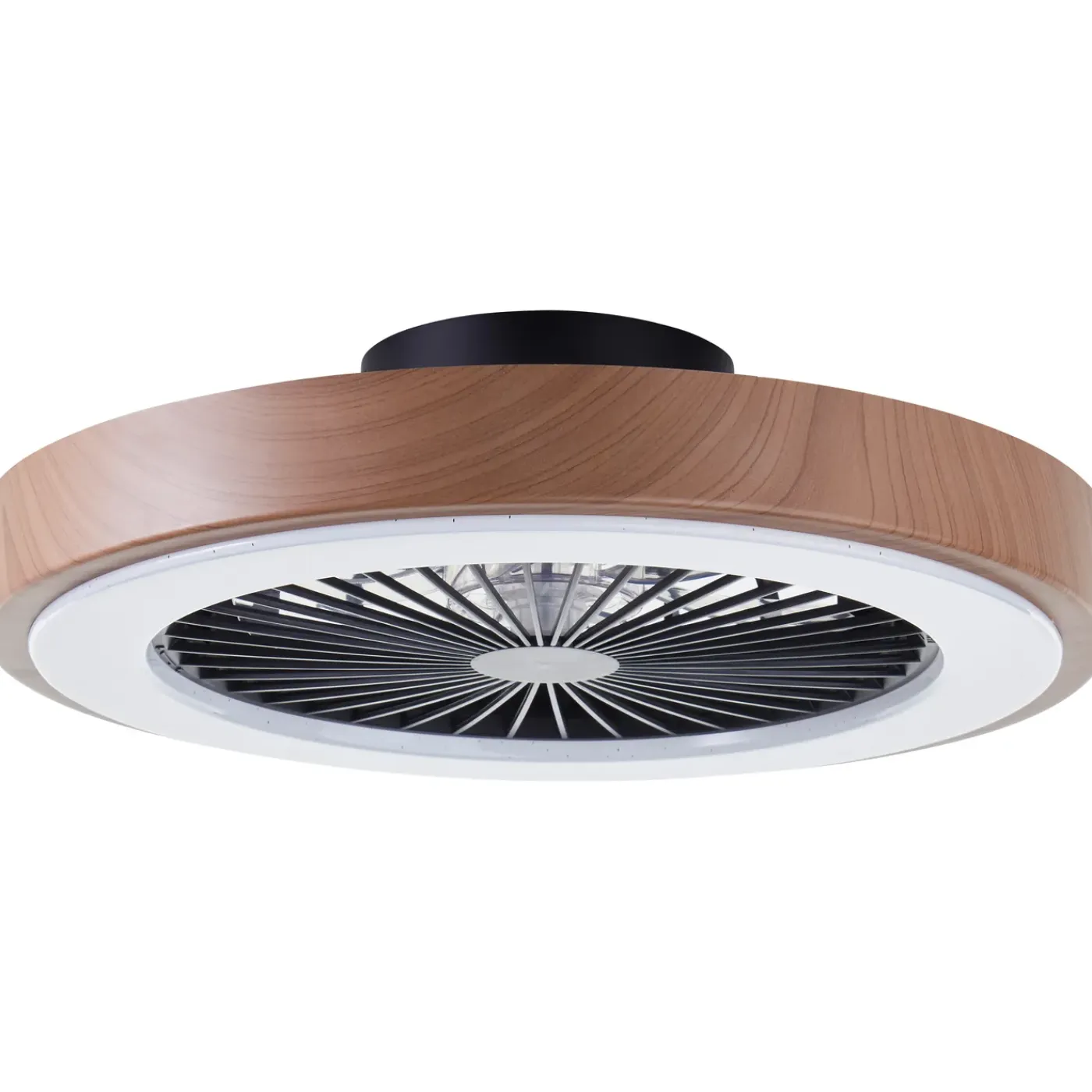 Brilliant Plafondventilator met CCT RGB LED - Zwart en Natural - 49cm - met afstandsbediening