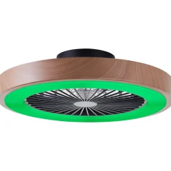 Brilliant Plafondventilator met CCT RGB LED - Zwart en Natural - 49cm - met afstandsbediening