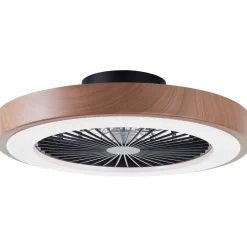 Brilliant Plafondventilator met CCT RGB LED - Zwart en Natural - 49cm - met afstandsbediening