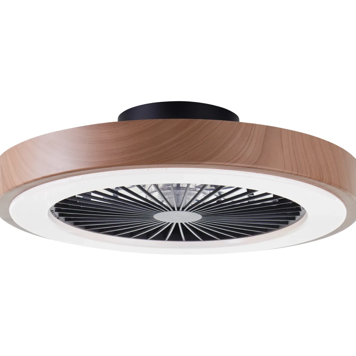 Brilliant Plafondventilator met CCT RGB LED - Zwart en Natural - 49cm - met afstandsbediening