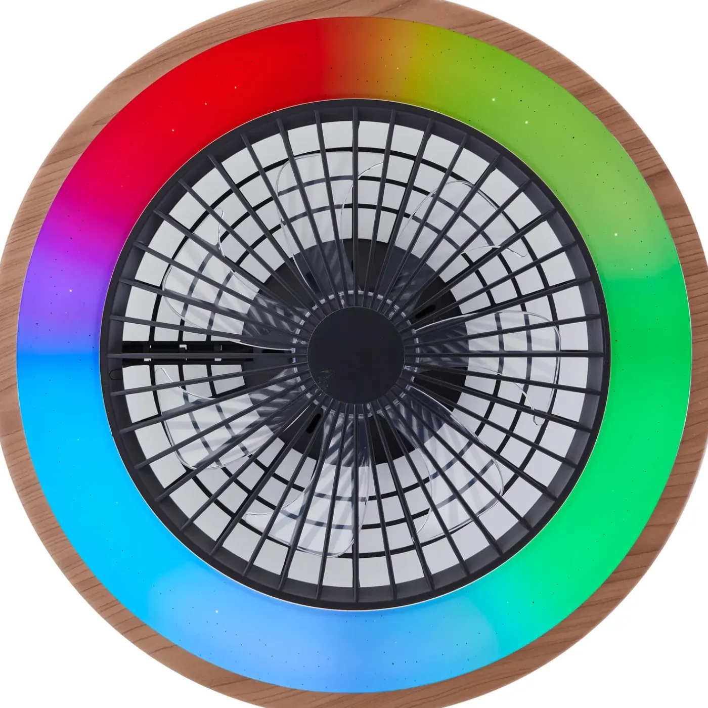 Brilliant Plafondventilator met CCT RGB LED - Zwart en Natural - 49cm - met afstandsbediening