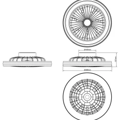 Brilliant Plafondventilator Palmero met CCT RGB LED - Zwart - 46,6cm - 40W - met afstandsbediening
