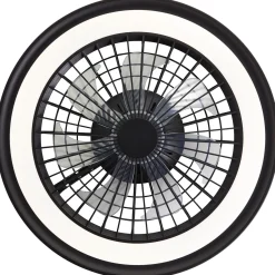 Brilliant Plafondventilator Palmero met CCT RGB LED - Zwart - 46,6cm - 40W - met afstandsbediening