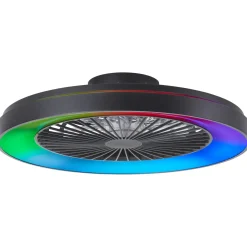 Brilliant Plafondventilator Mazzaro met CCT RGB LED - Zwart - 58cm - 55W - met afstandsbediening