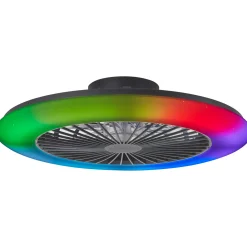 Brilliant Plafondventilator Salerno met CCT RGB LED - Zwart - 55W - met afstandsbediening