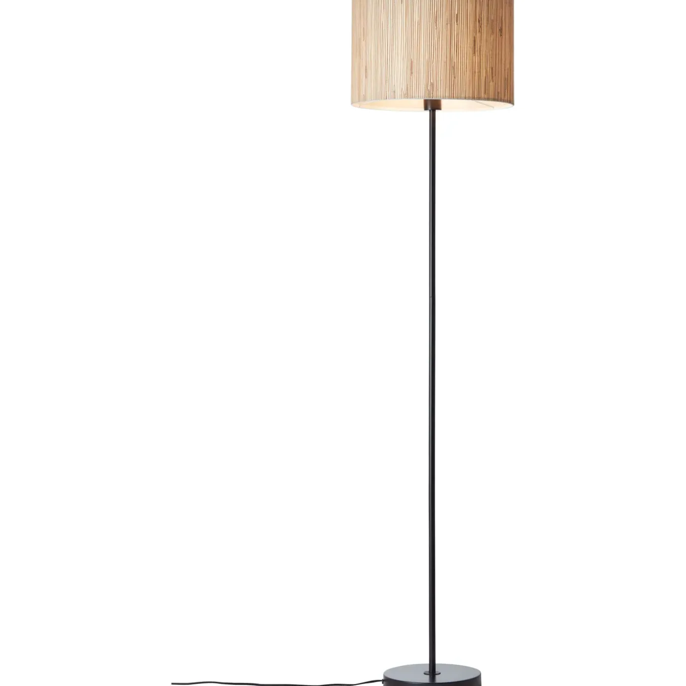 Brilliant vloerlamp Wimea zeegras zwart ⌀38cm E27