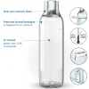 BRITA Fles Sodatrio Glas (1l) 2-pack - Met Premium Roestvrijstalen Dop