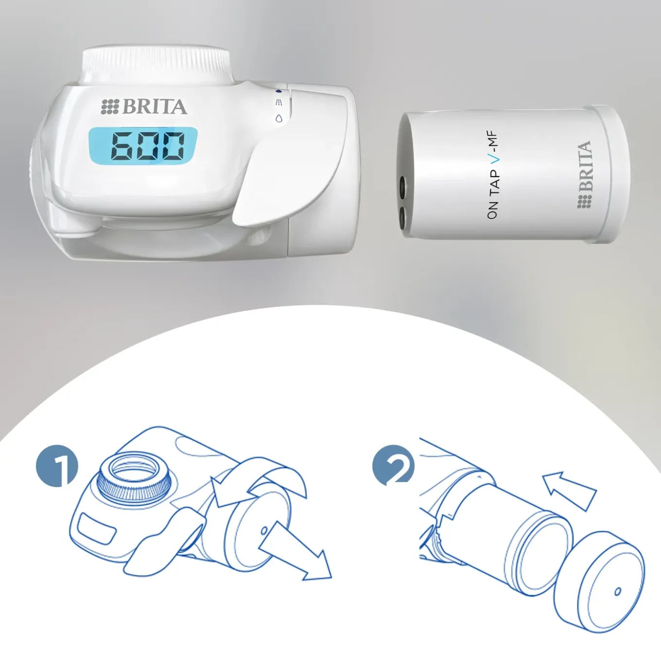 BRITA ON TAP Pro V-MF Waterfiltersysteem voor kraan + 1 V-filter (600L)