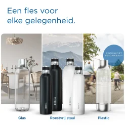 BRITA Roestvrijstalen Fles Wit Sodatrio Groot (0.9l)