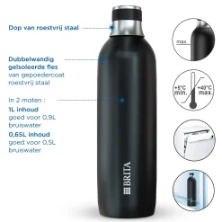 Brita Roestvrijstalen Fles Zwart Sodatrio Klein (0.5l)