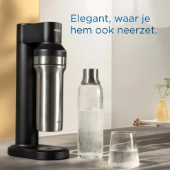 BRITA Roestvrijstalen Fles Zwart Sodatrio Groot (0.9l)