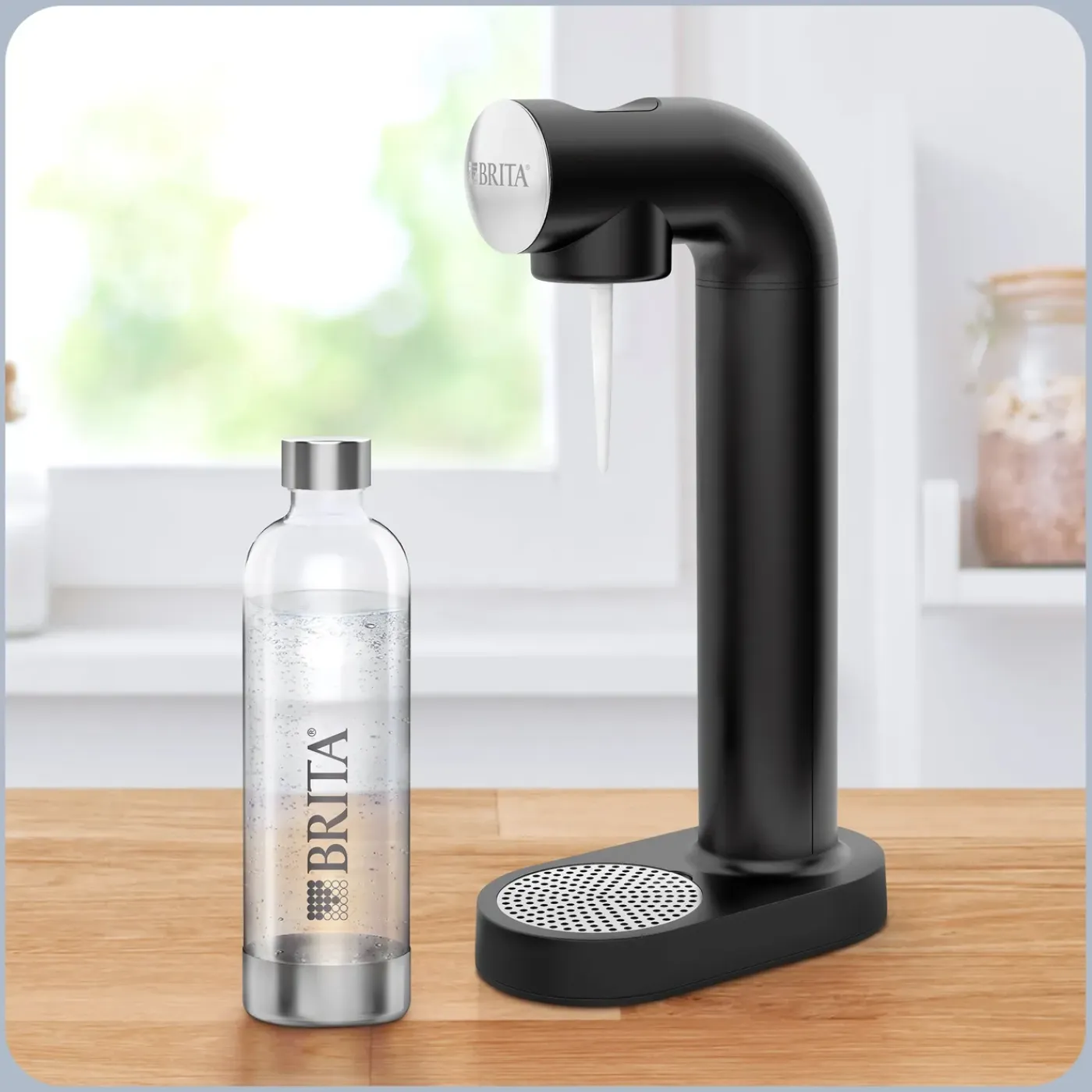 BRITA Sodatrio Zwart Incl. Glazen Fles (0.9l), Rvs Fles (0,5l) En Co2-cilinder
