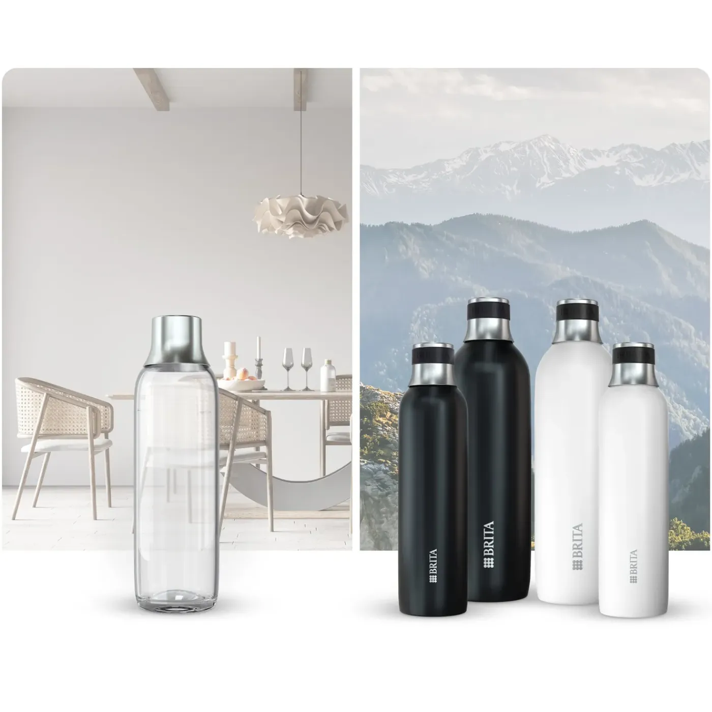 BRITA Sodatrio Zwart Incl. Glazen Fles (0.9l), Rvs Fles (0,5l) En Co2-cilinder
