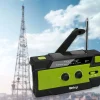 Brixy Noodradio - Opwindbaar & Solar - Zaklamp & Powerbank - 4000 mAh - Groen