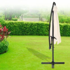 Brixy Zweefparasol - 300cm - Incl. Kruisvoet - Waterdicht - Verstelbare Hoogte - Creme