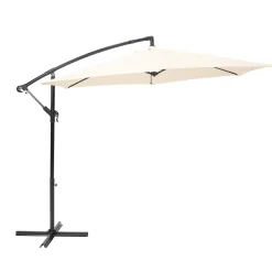 Brixy Zweefparasol - 300cm - Incl. Kruisvoet - Waterdicht - Verstelbare Hoogte - Creme