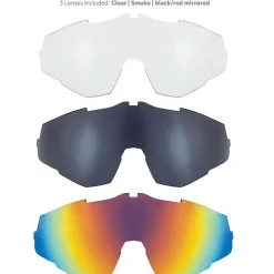 Brn Rx01 Fietsbril Met 3 Kleuren Glazen, Zwart/rood
