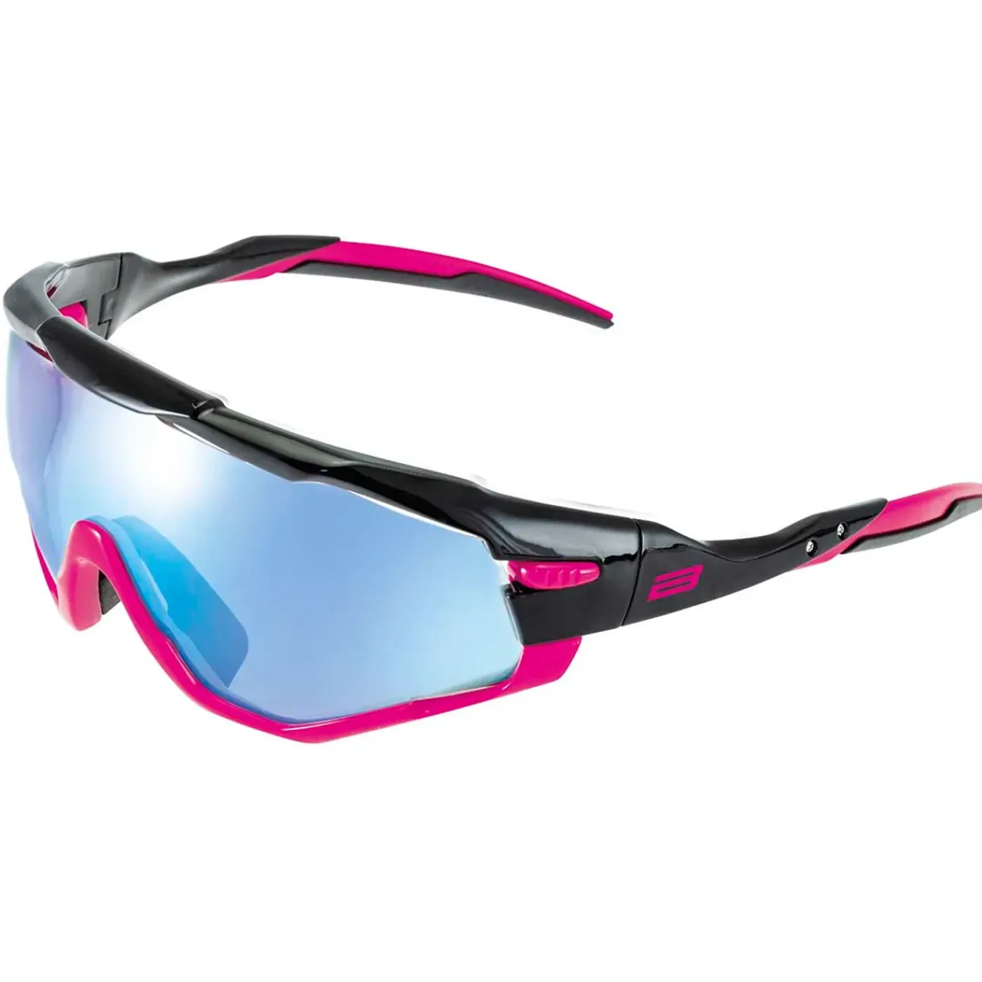BRN Rx01 Fietsbril Met 3 Kleuren Glazen, Zwart/fuchsia