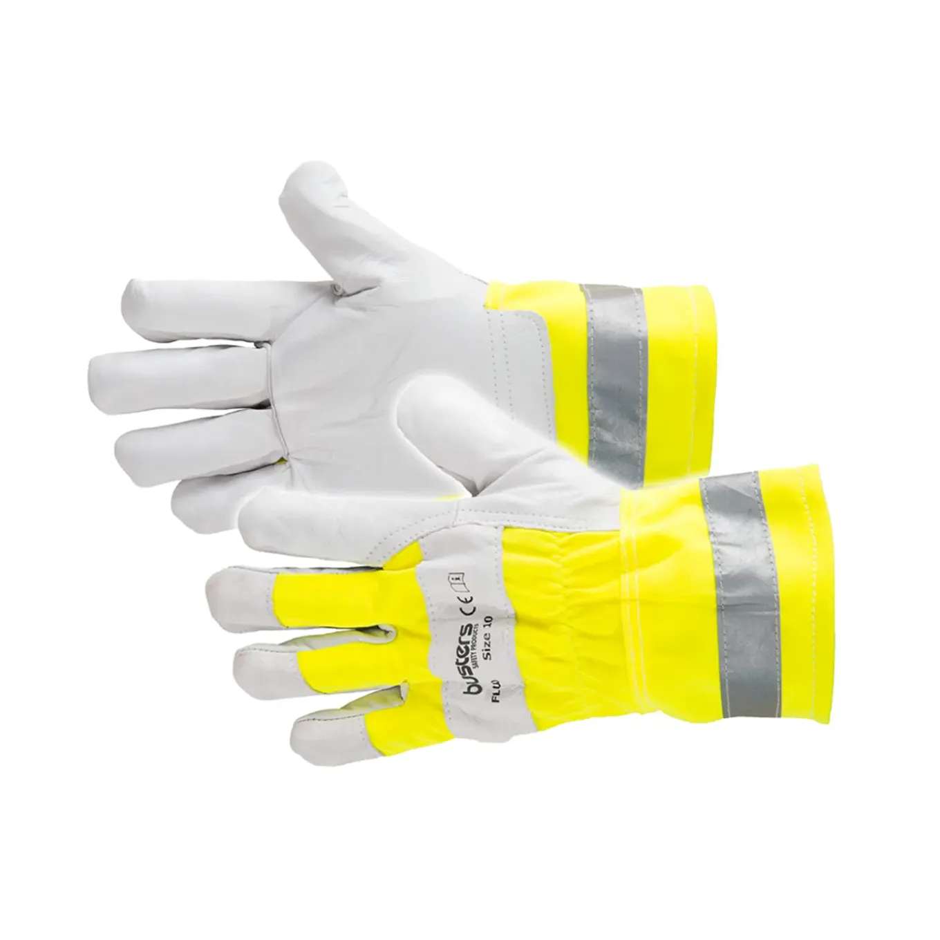 Busters handschoenen Fluo leder geel M10