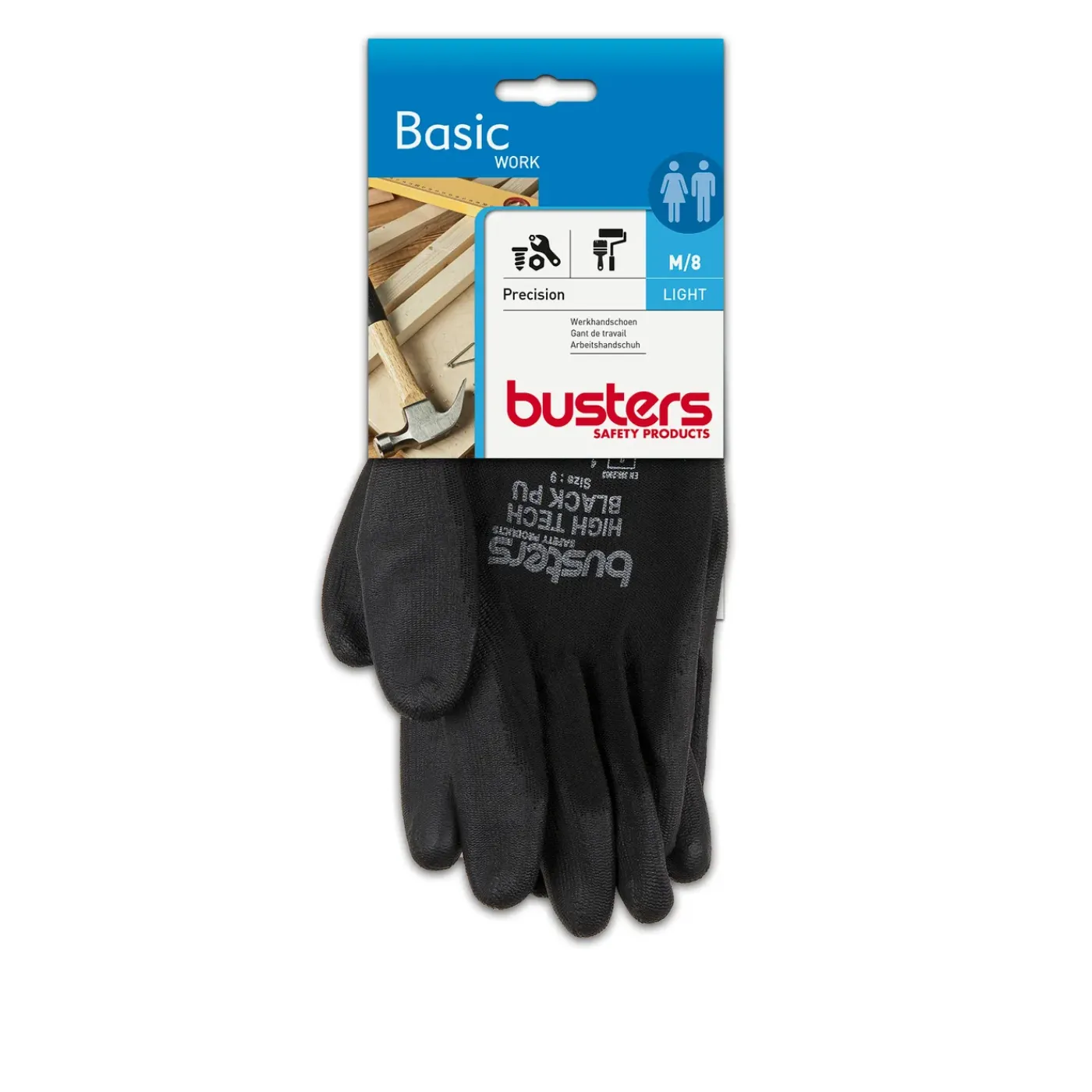Busters handschoenen Precision nylon zwart M8