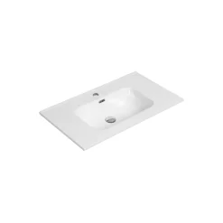 By Goof - Badkamermeubel Tieme – Mat Eiken – 60cm – Met Wastafel En Afvoerplug