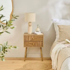 Calicosy - Eden Nachtkastje 2 Lades - Licht Hout - 60x45x39 Cm