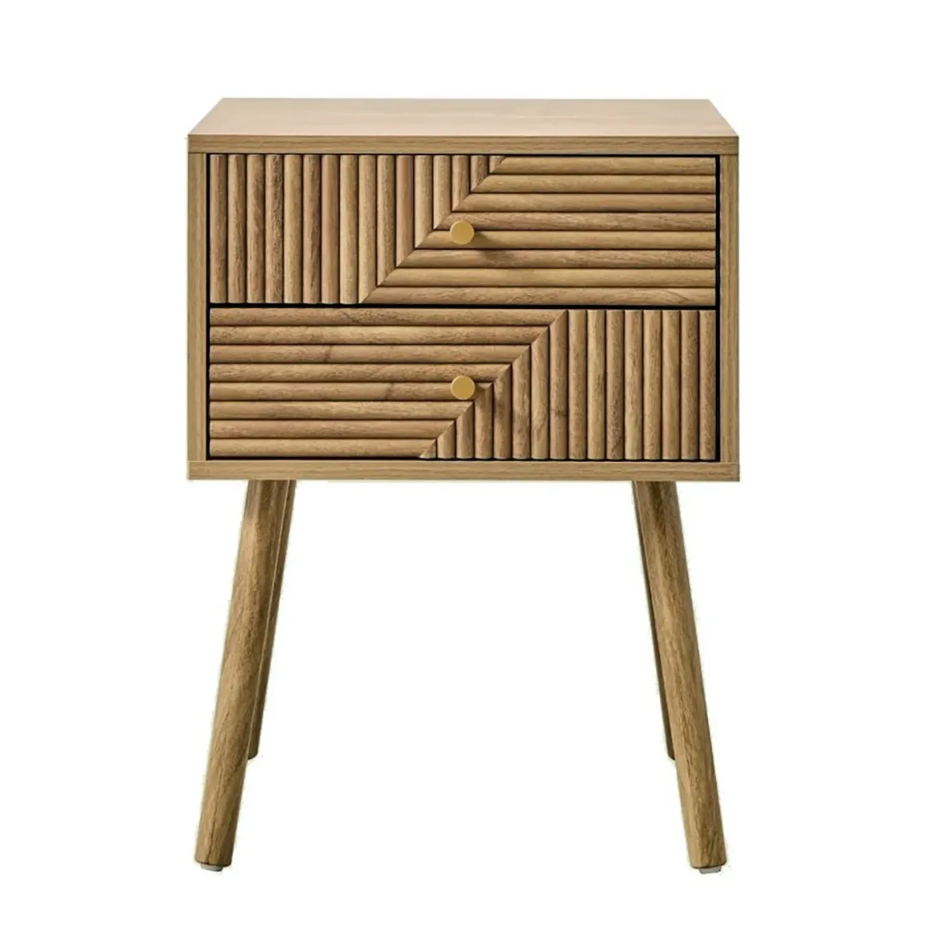 Calicosy - Eden Nachtkastje 2 Lades - Licht Hout - 60x45x39 Cm