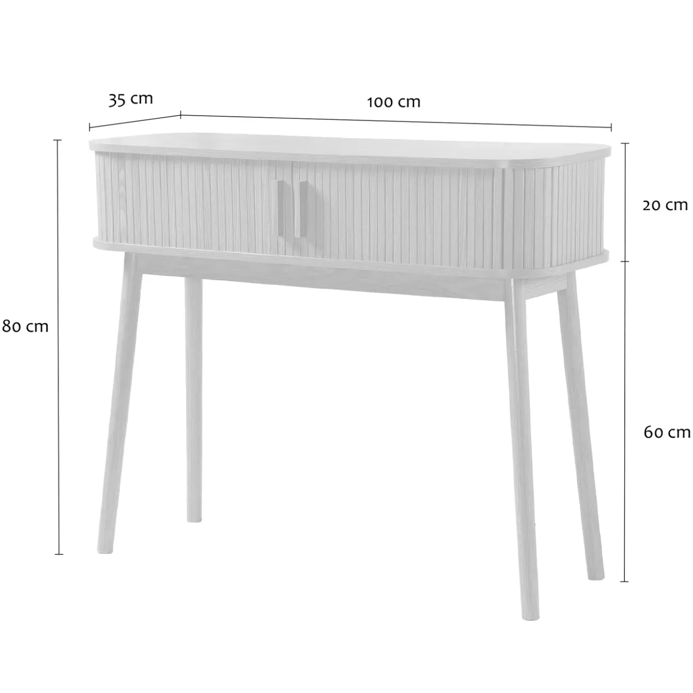 Calicosy - Ernest Design Haltafel - Licht Hout - 35x100x80,5 Cm